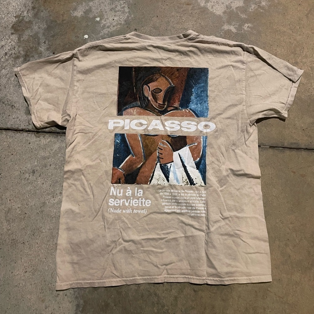 Picasso Shirt Mens Medium Nu A La Serviette Nude With Towel Artwork Wearable Art